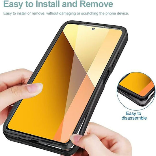 Techsuit ColorVerse 360 Full Cover Tempered Glass Σετ με Τζαμάκι Μαύρο (Poco X6 Pro)