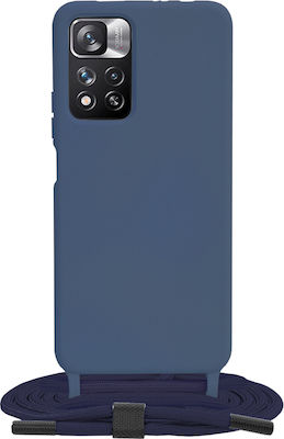 Techsuit Crossbody Lanyard Back Cover Πλαστικό / Σιλικόνης με Λουράκι Μπλε (Redmi Note 11 Pro+ 5G)