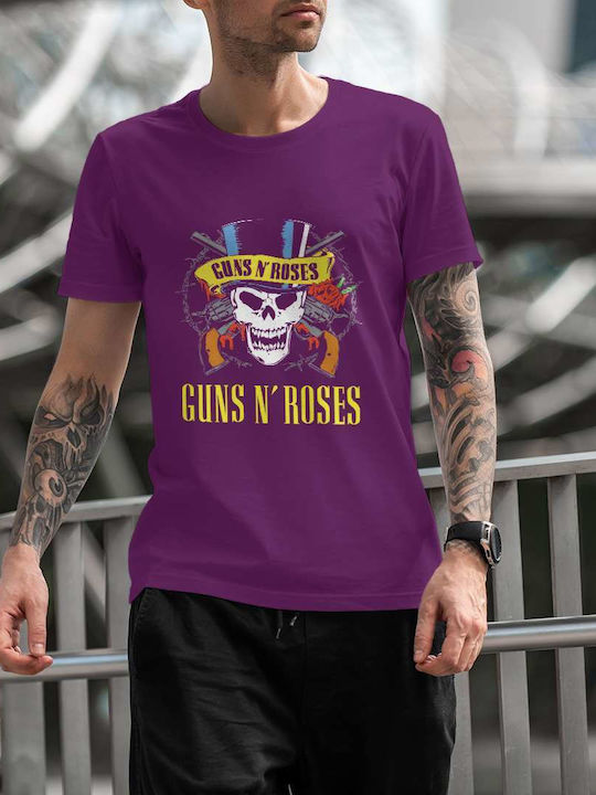 Poster T-shirt Guns N' Roses Lila Baumwolle