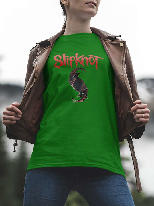 Slipknot Goat Artwork T-shirt Slipknot Πράσινο Βαμβακερό