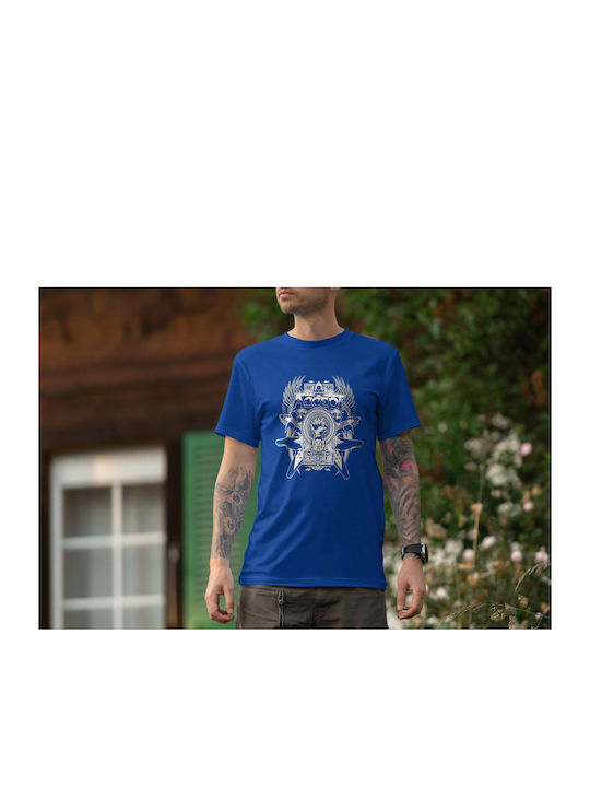 Poster T-shirt Blue Cotton