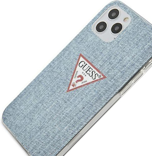 Guess Denim Triangle Umschlag Rückseite Kunststoff Hellblau (iPhone 12 Pro Max)