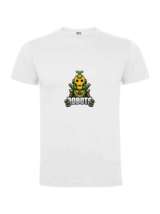 Futuristic Bot Bliss T-shirt White Cotton