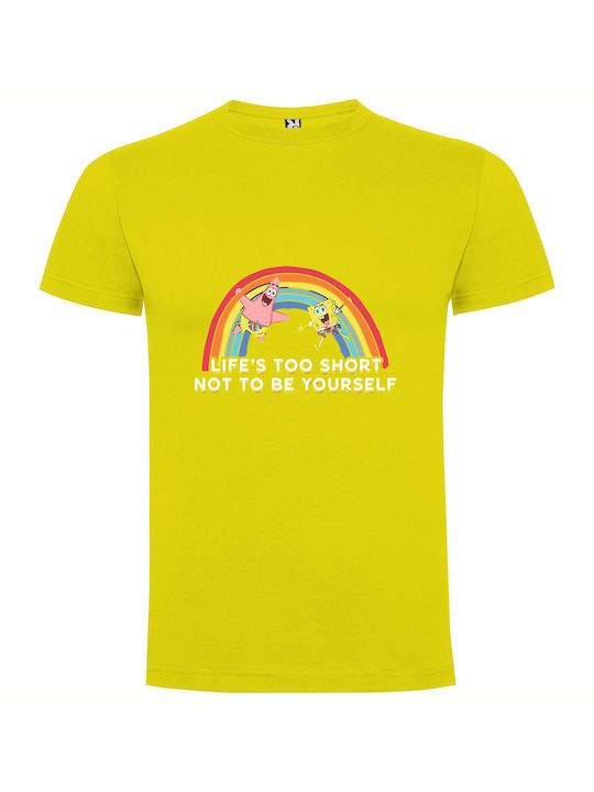 Be Yourself, Embrace Fun! T-shirt Yellow Cotton