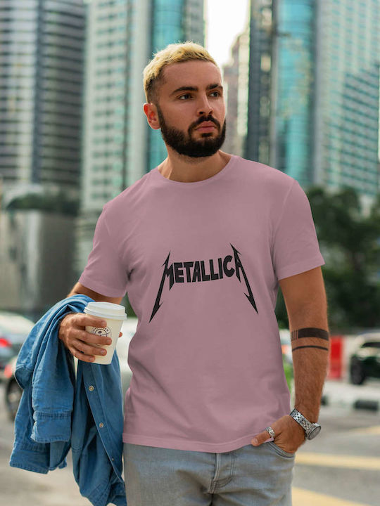 Tricou Metallica Roz Bumbac