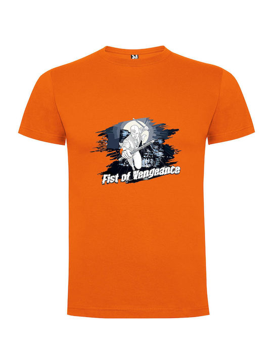 Vengeful Batman: Urban Fury T-shirt Batman Orange Cotton