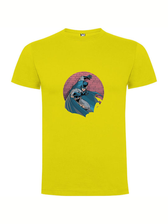 Batman: Vigilante Icon T-shirt Batman Κίτρινο Βαμβακερό