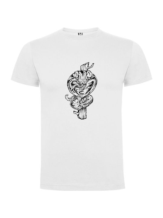 Inky Serpent Sketch T-shirt White Cotton