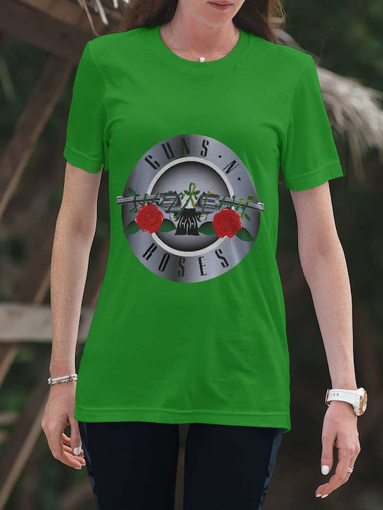 Small T-shirt Guns N' Roses Πράσινο Βαμβακερό