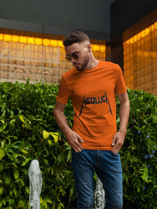 Small T-shirt Metallica Orange Cotton