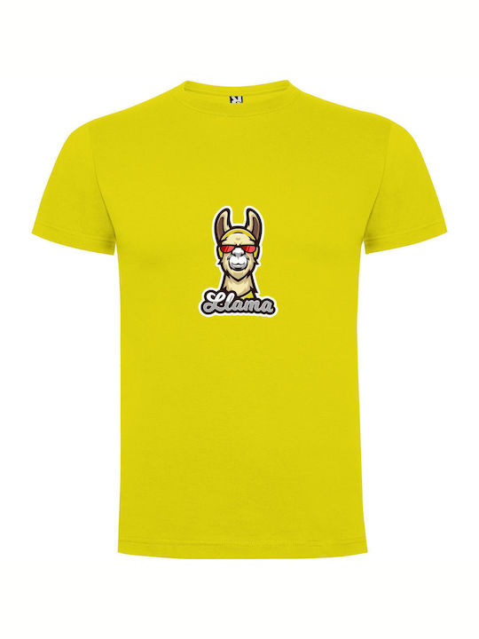 Shades Of Llama T-shirt Yellow Cotton