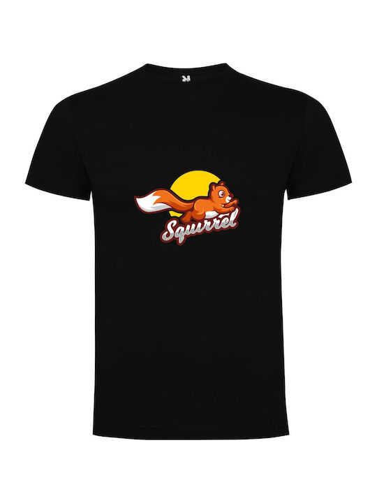 Regal Sun Squirrel Logo T-shirt Μαύρο Βαμβακερό