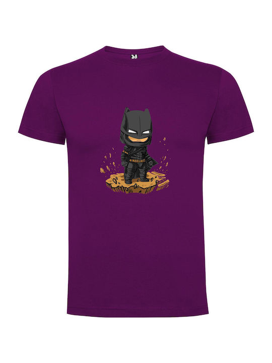 Gothic Batman Evolution T-shirt Batman Μωβ Βαμβακερό