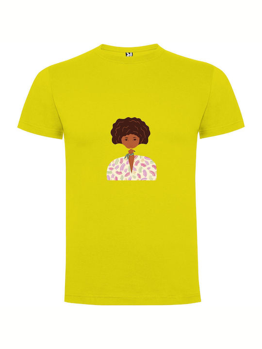 Linguistic Artistic Expressions T-shirt Yellow Cotton