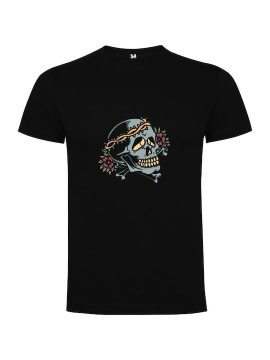 Skull Crown T-shirt Μαύρο Βαμβακερό