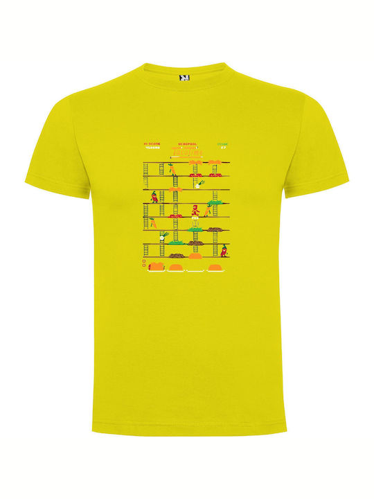 Tacotime Retro Arcade Adventure T-shirt Yellow Cotton