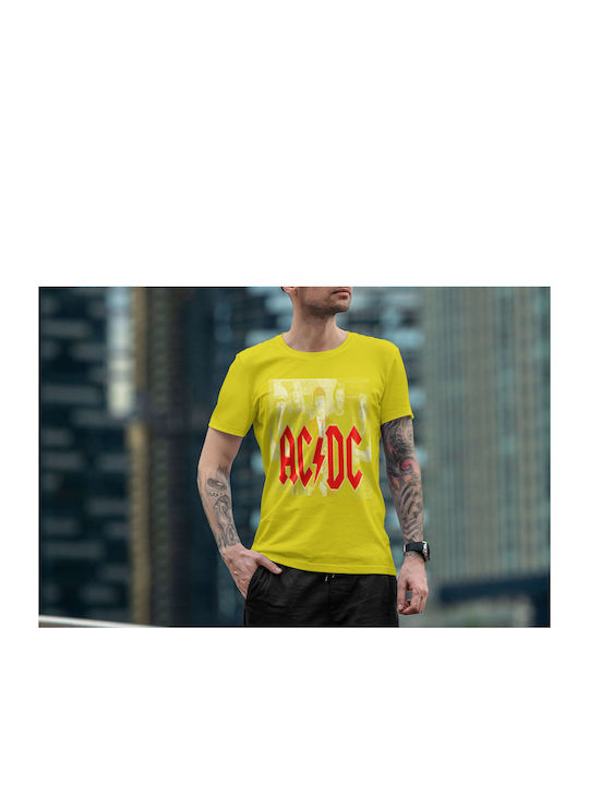 T-shirt AC/DC Yellow Cotton