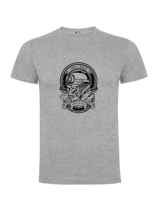 Skull T-shirt Gray Cotton