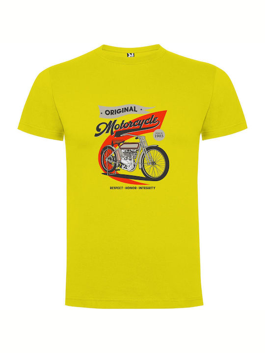 Classic Wheels: Timeless Vector T-shirt Yellow Cotton