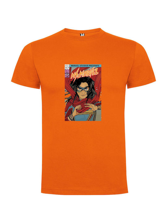 Scarf-clad Marvel Mix T-shirt Orange Cotton