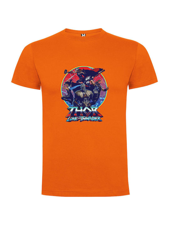 Godly Thunder Unleashed T-shirt Orange Cotton