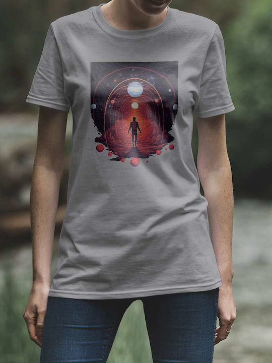 Journey Through The Cosmos T-shirt Gray Cotton