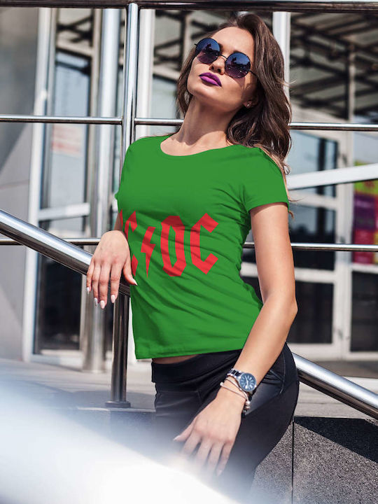 Ac/dc Logo T-shirt AC/DC Green Cotton