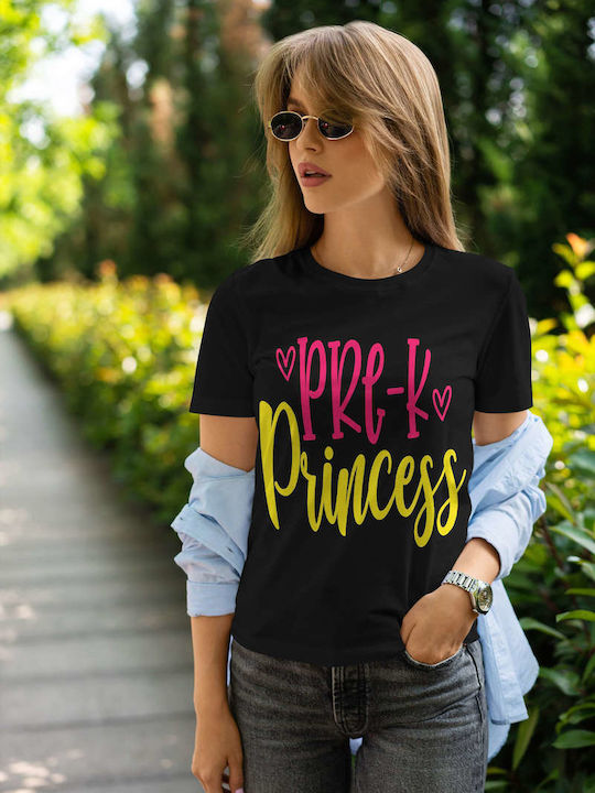 Pre-k Princess Tricou Negru Bumbac