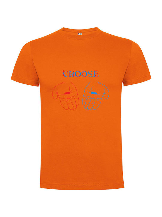 Neon Hand Harmony T-shirt Orange Cotton