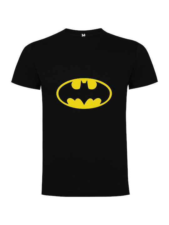 Batman's Stylish Emblem T-shirt Black Cotton