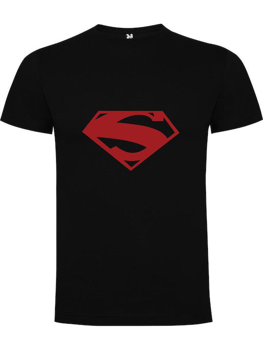 Supreme Superman: Hd Wallpaper T-shirt Superman Μαύρο Βαμβακερό
