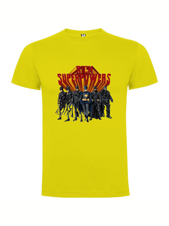 Superhero Alliance: Power Unleashed T-shirt Yellow Cotton