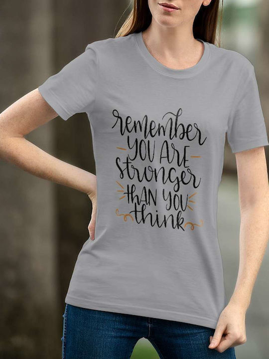 Inspirational Quote Poster T-shirt Gray Cotton