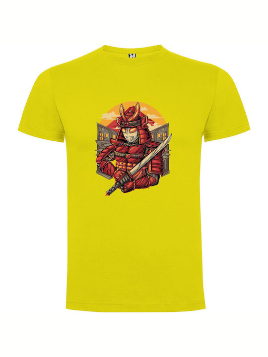 Neon Samurai Legend T-shirt Yellow Cotton