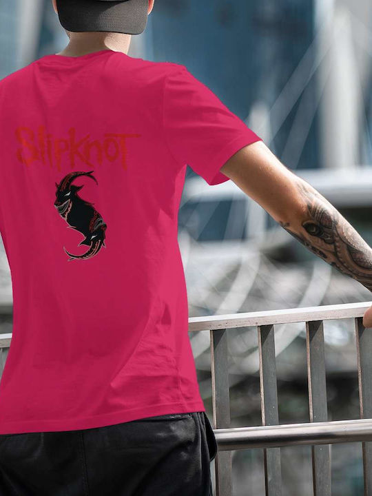 Slipknot Goat Artwork T-shirt Slipknot Fuchsia Cotton