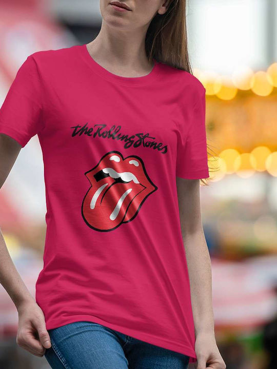 Small T-shirt Rolling Stones Φούξια Βαμβακερό