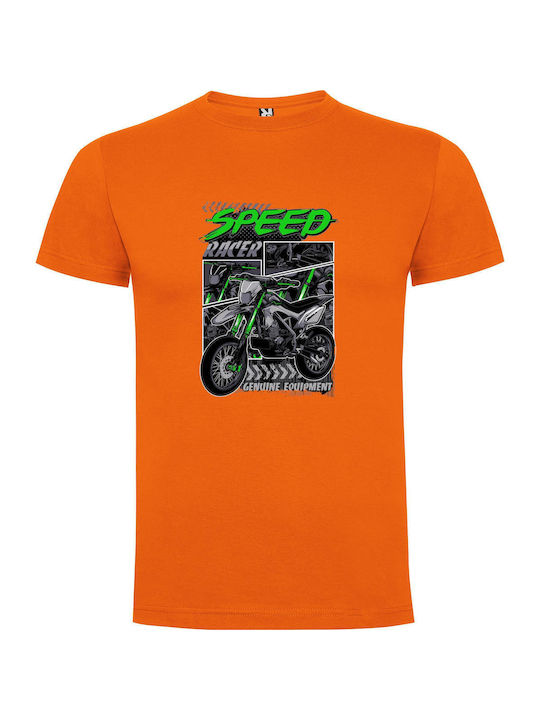 Speedster Illusion Graphic T-shirt Orange Cotton