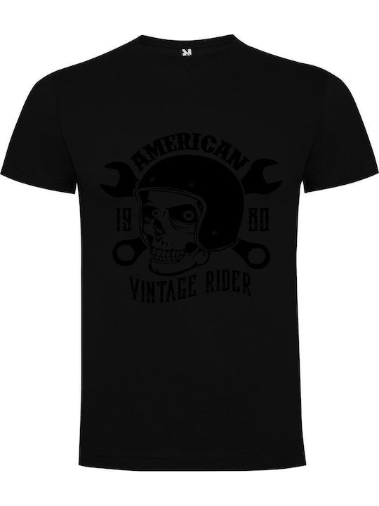 American Vintage Rider Skull Design T-shirt
