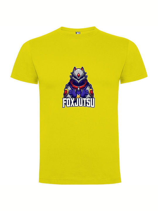 Lab Coated Fox Mascot T-shirt Yellow Cotton