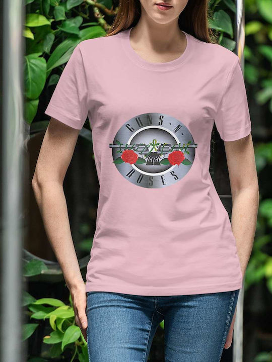 T-shirt Guns N' Roses Ροζ Βαμβακερό