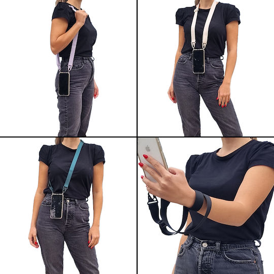 Silikonhülle Strap Sonique Armor Klar Apple iPhone 16 Pro Flieder