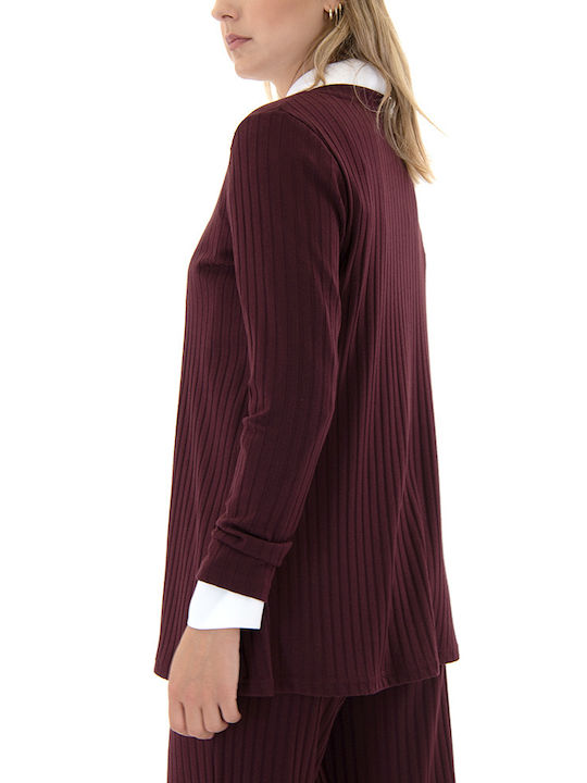 Twenty 29 Blouse Women Twenty-29 Women's Long Sleeve Sweater with V Neckline Bordeaux