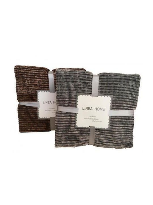 Linea Home Blanket Velvet Double 200x220cm Degrade Coffee