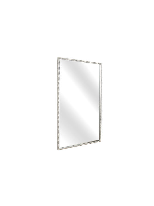 Romimex Wall Mirror with Silver Metallic Frame 90x60cm 1pcs