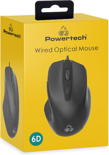 Powertech PT-1252 Ενσύρματο Ποντίκι Μαύρο