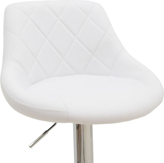 Stool Bar Boronez with Back & Adjustable Height White 47x49x112cm