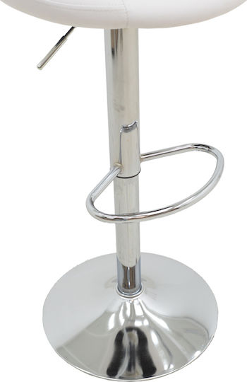 Stool Bar Boronez with Back & Adjustable Height White 47x49x112cm