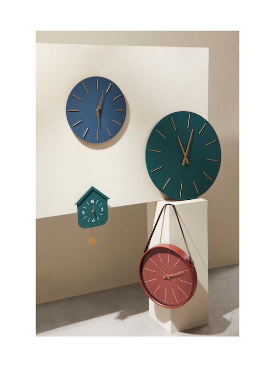 Bizzotto Timely Ρολόι Τοίχου Ξύλινο Κόκκινο 40x6cm