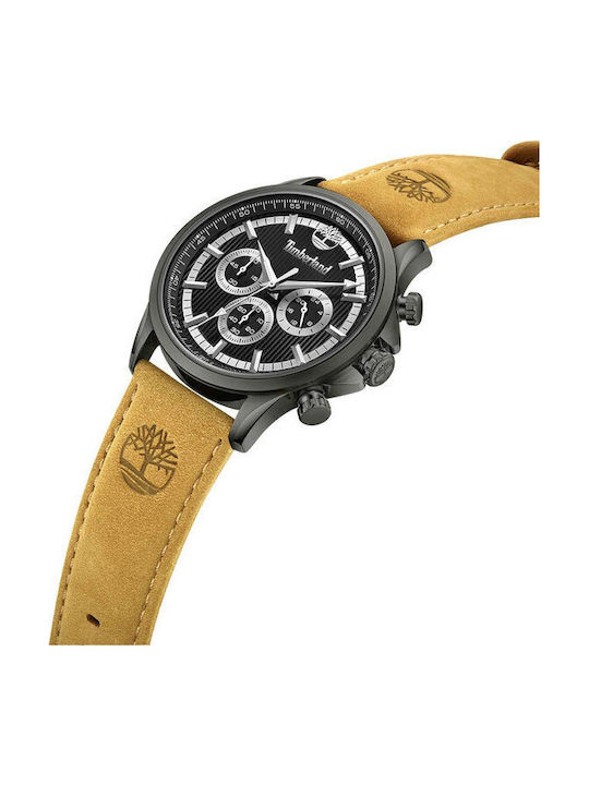 Timberland Bernardston Men's Watch 45mm Chronograph Battery with Brown Leather Strap