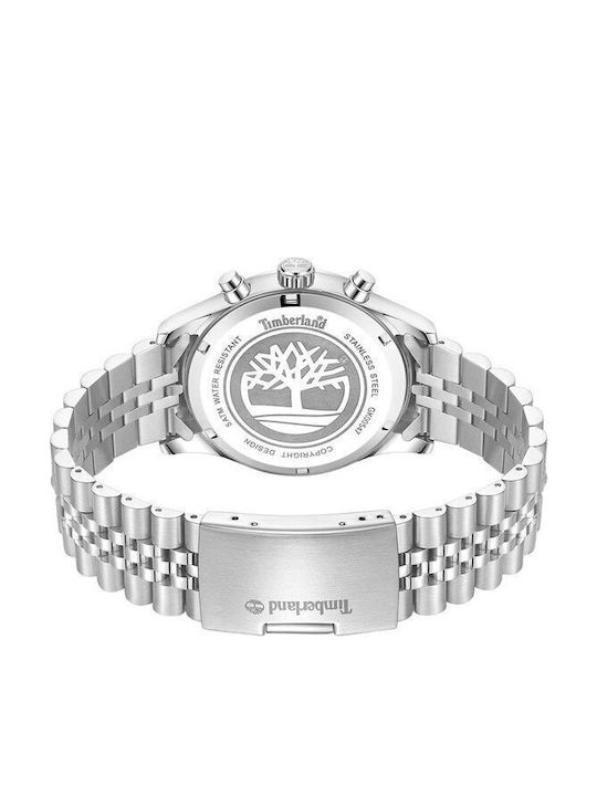 Timberland Ashmont Ανδρικό Ρολόι 44mm Μπαταρίας με Ασημί Μεταλλικό Μπρασελέ